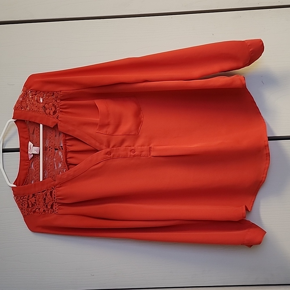 Dark coral blouse